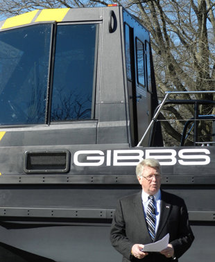 Gibbs Chairman Neil Jenkins introduces the company's Phibian High Speed Amphibian, which is aimed at first res …